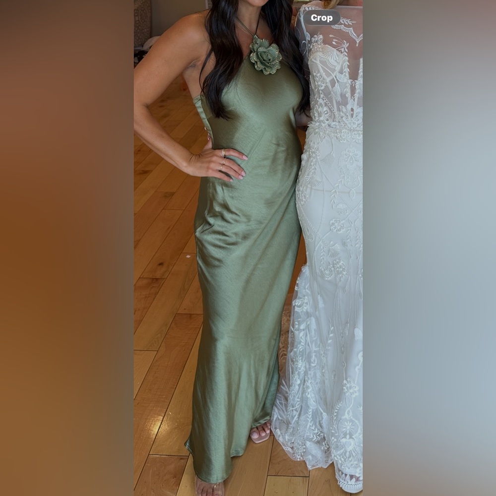 Selfie Leslie Olive Halter Gown